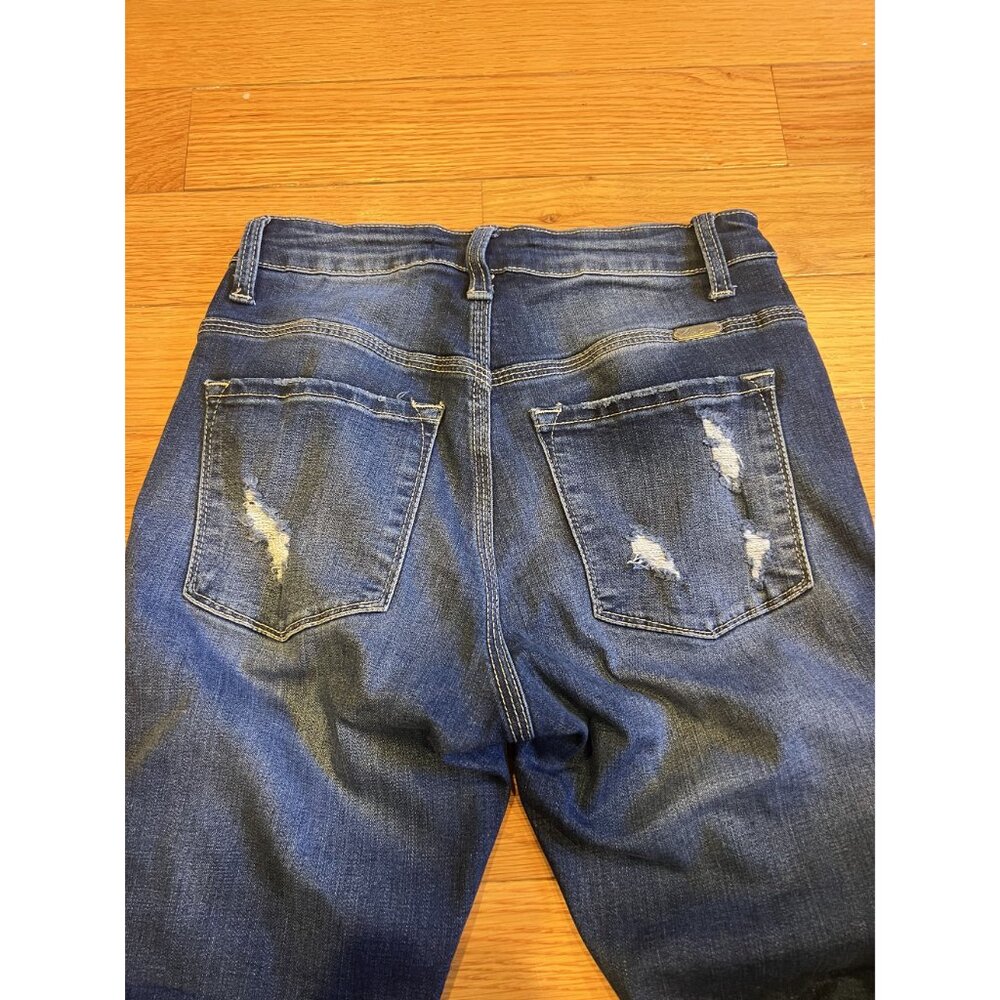 Kancan Button Front Distressed Jeans Size 26 - image 6